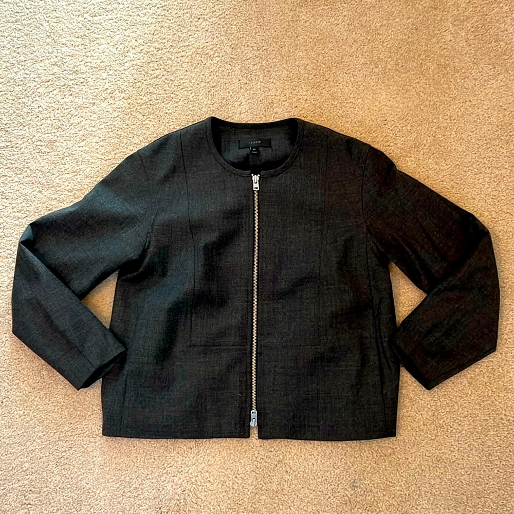 Never worn J. Crew lightweight wool zip shell outerwear